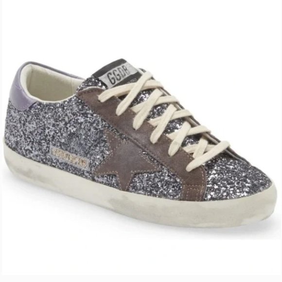 Golden Goose Glitter Sneakers - Silver and Brown - Picture 1 of 7